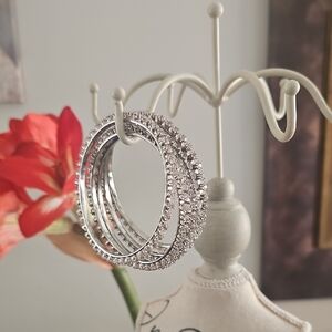 Designer Silver-Toned Dangle Braclets, High Quality Synthetic Cubic Zirconias, 5